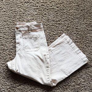 INC International Concepts Cream Cropped Flare Jeans